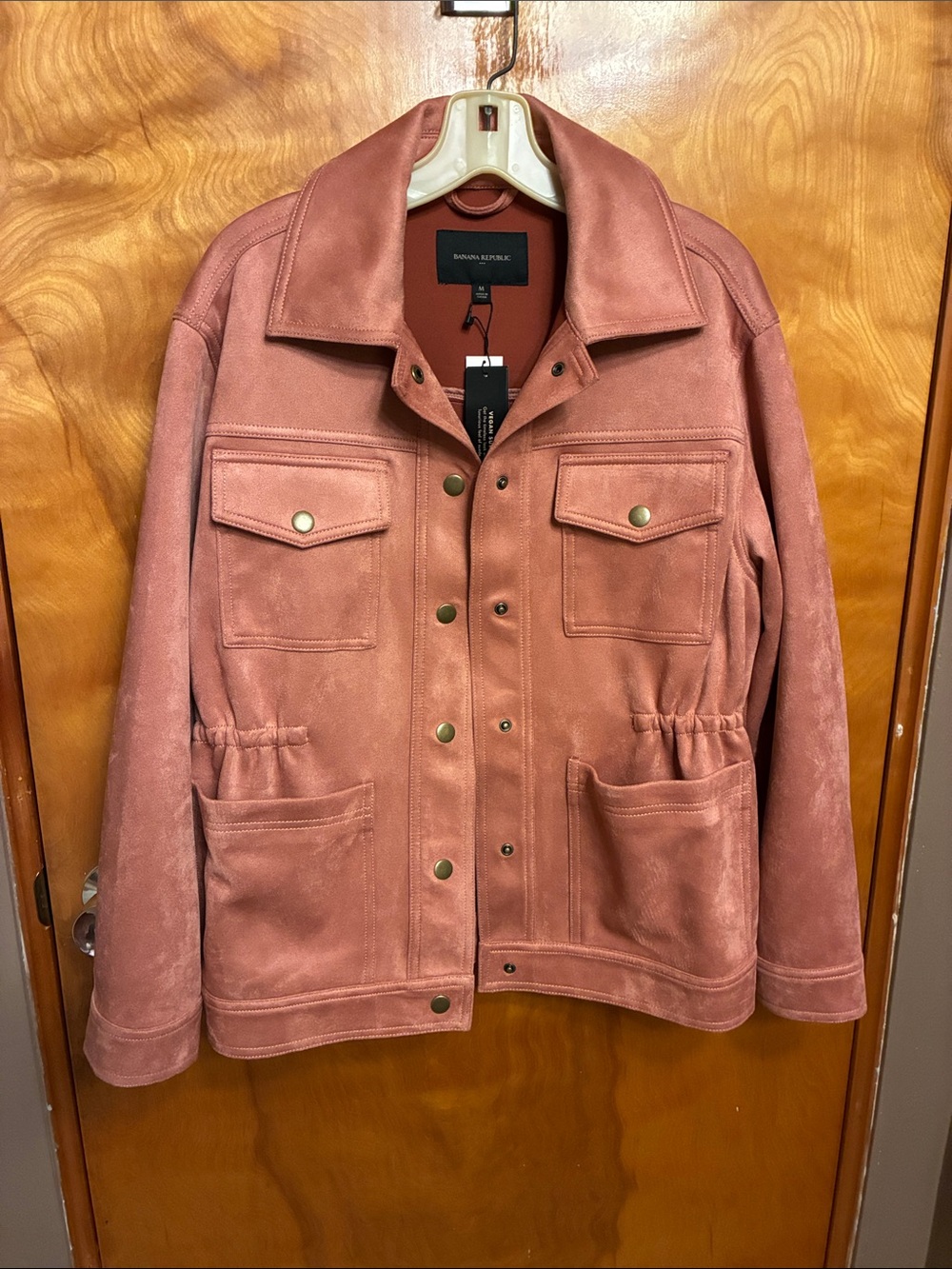 BANANA REPUBLIC.Women’s Faux Suede Utility Rust Jacket with Pockets. Size M. NWT